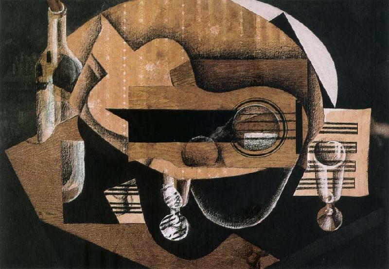 Juan Gris Guitar cup and bottle oil painting image